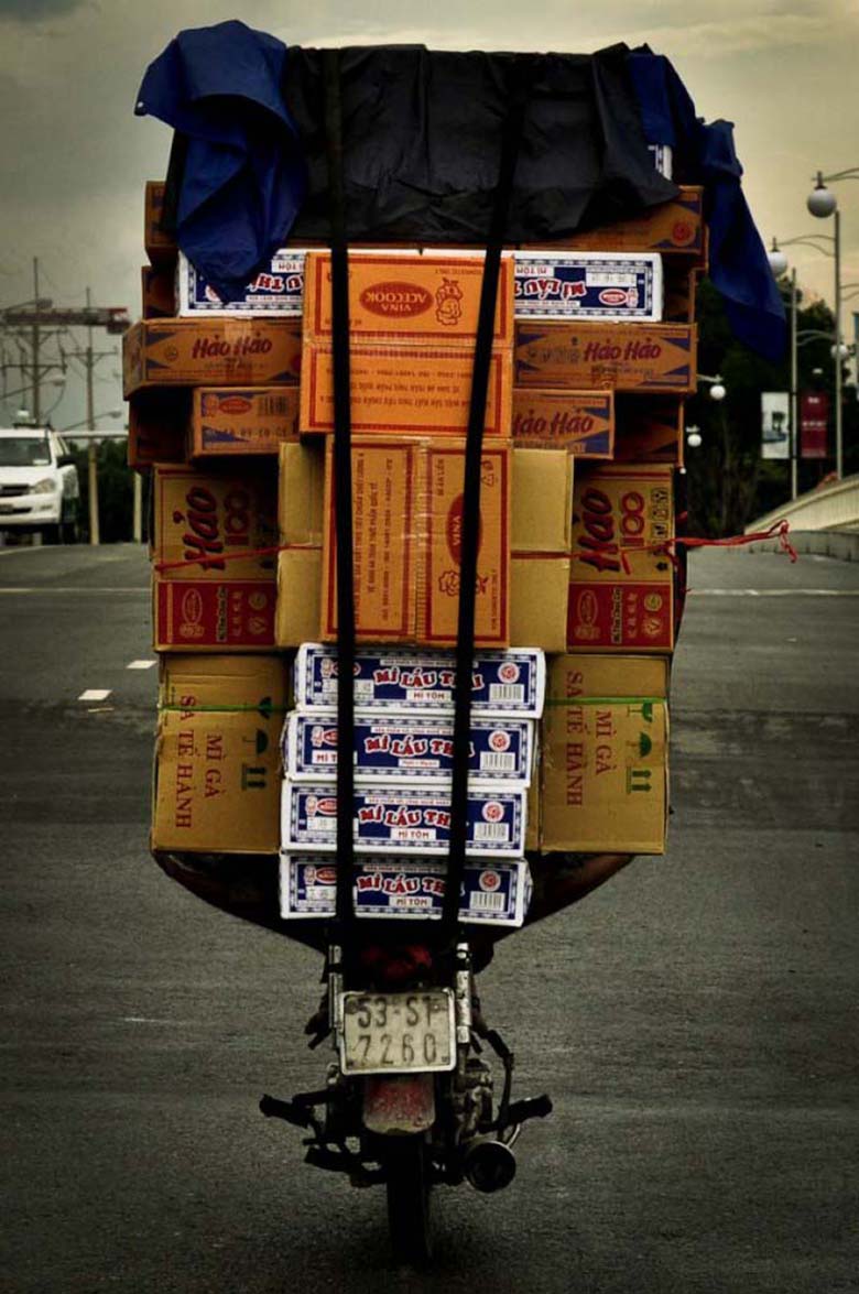 boxes on motorbike