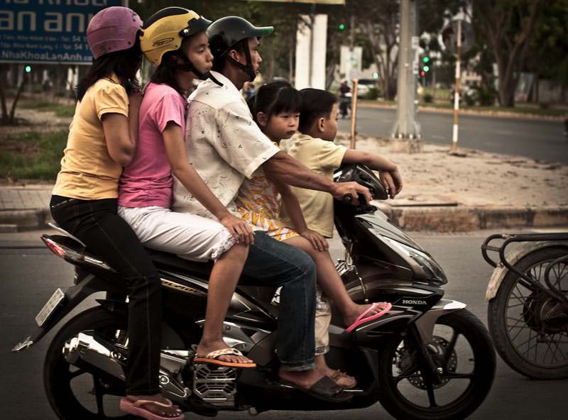 family on motorbike
