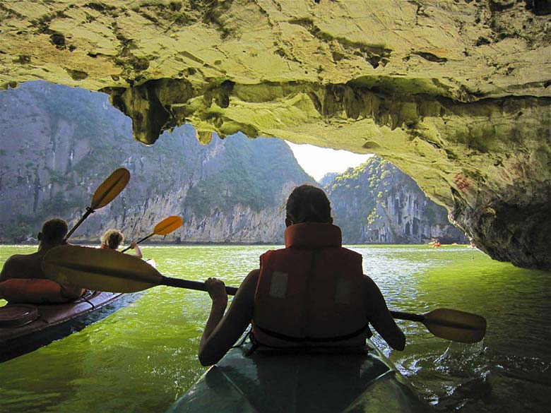 Kayaking in Halong Bay