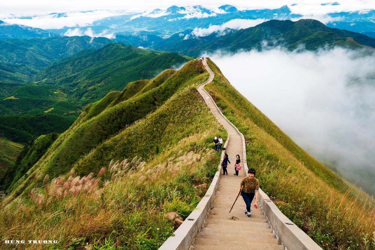 The Great Wall of Vietnam hugs a mountain range