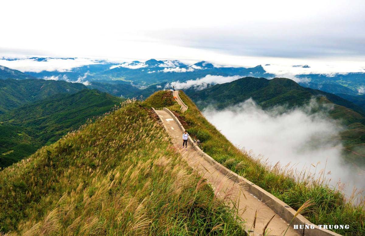 The Great Wall of Vietnam hugs a mountain range