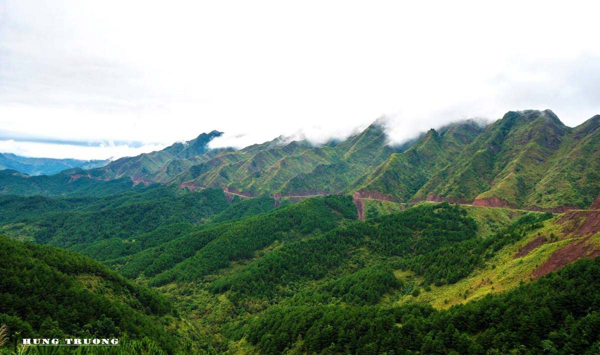 The Great Wall of Vietnam hugs a mountain range