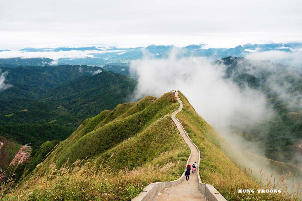 The Great Wall of Vietnam hugs a mountain range