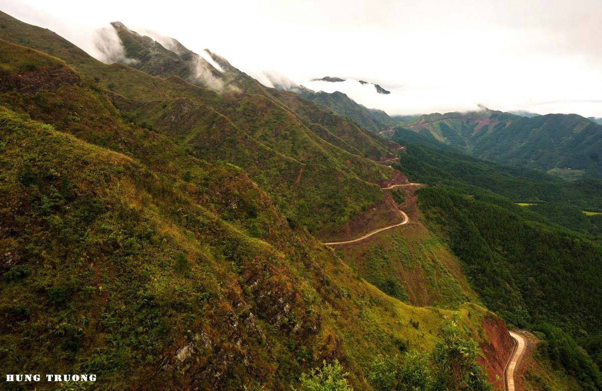 The Great Wall of Vietnam hugs a mountain range